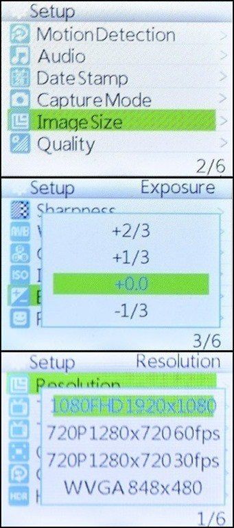SJ4000 Camera Setup Menu