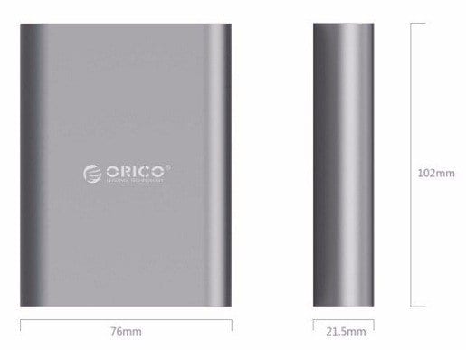 ORICO_QC2.0_10400mAh_Power_Bank_Dimensions