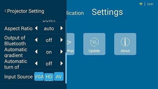 Wipao S3 Projector settings 1