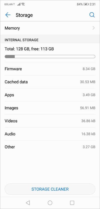 Huawei P20 Android 16