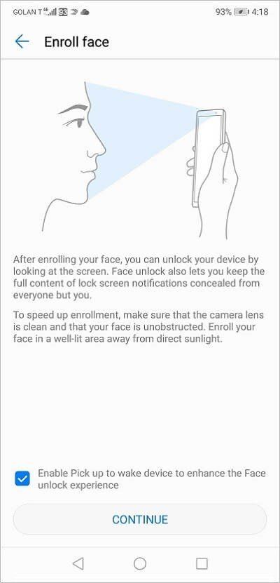 Huawei P20 Face unlock 3