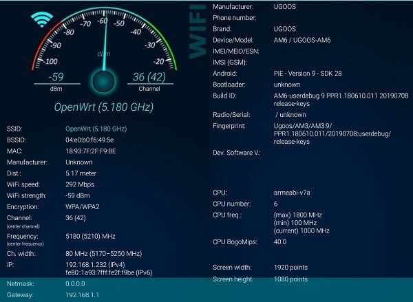 Ugoos AM6 WiFi signal