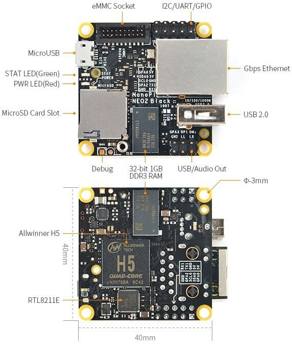 nanopi neo2 black sbc