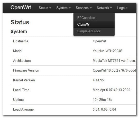 OpenWrt CalmAV