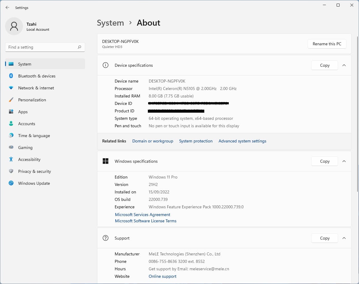 Mele Quieter Hd3q Windows 11 6