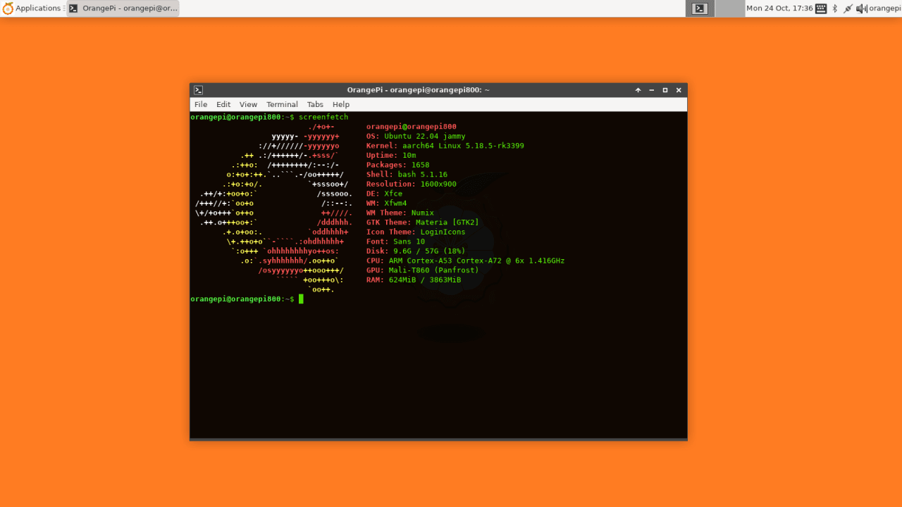 Orange Pi Os Xfce 4