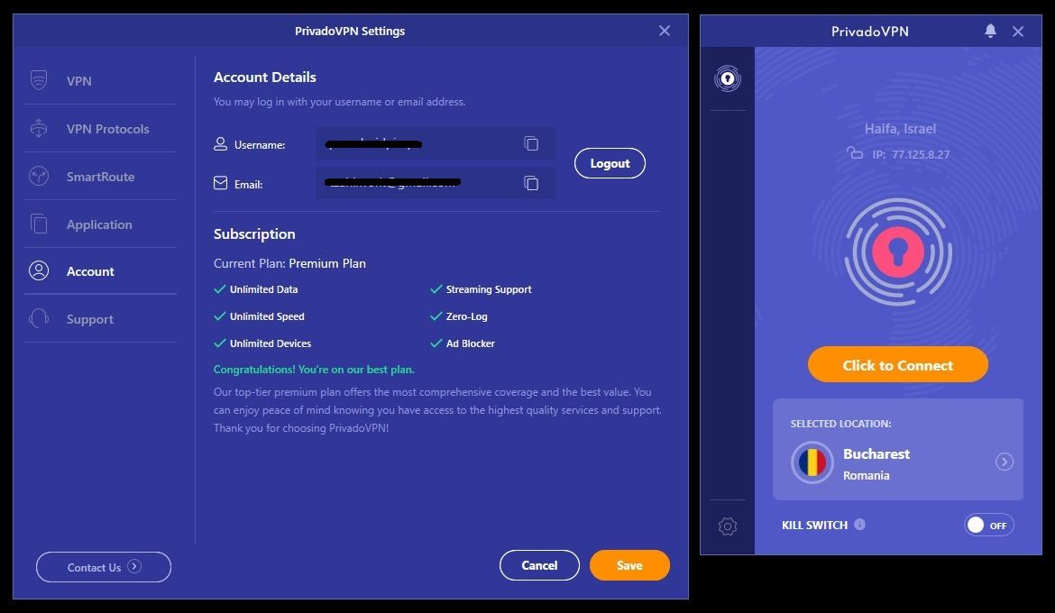 PrivadoVPN Win Client 5 PrivadoVPN Win Client 5