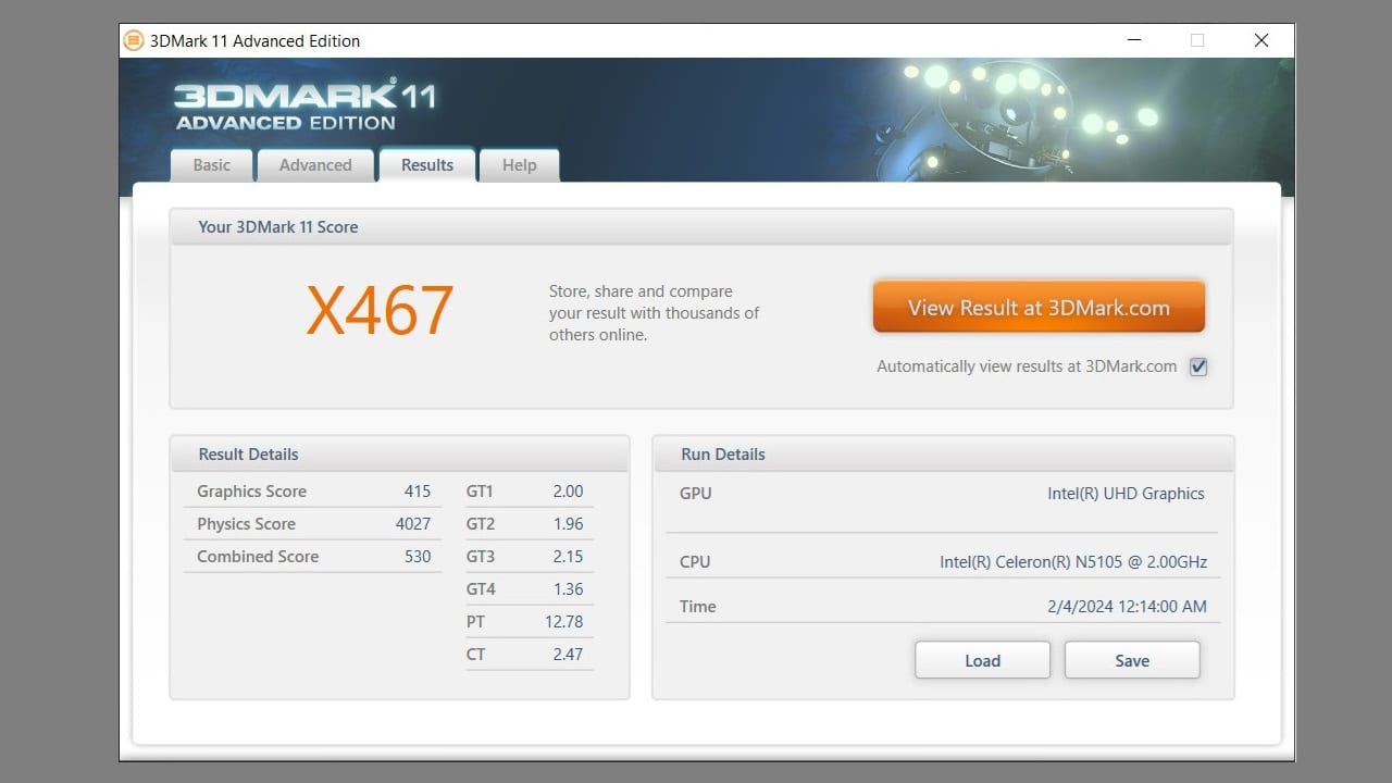 Youyeetoo X1 3dmark11 P2