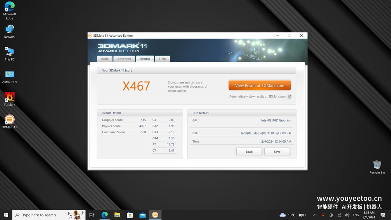 Youyeetoo X1 3dmark11 P3