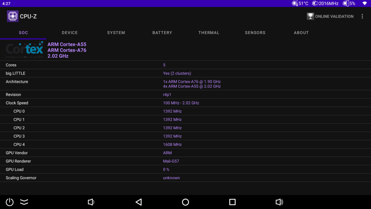 Ugoos SK1 CPU Z 1