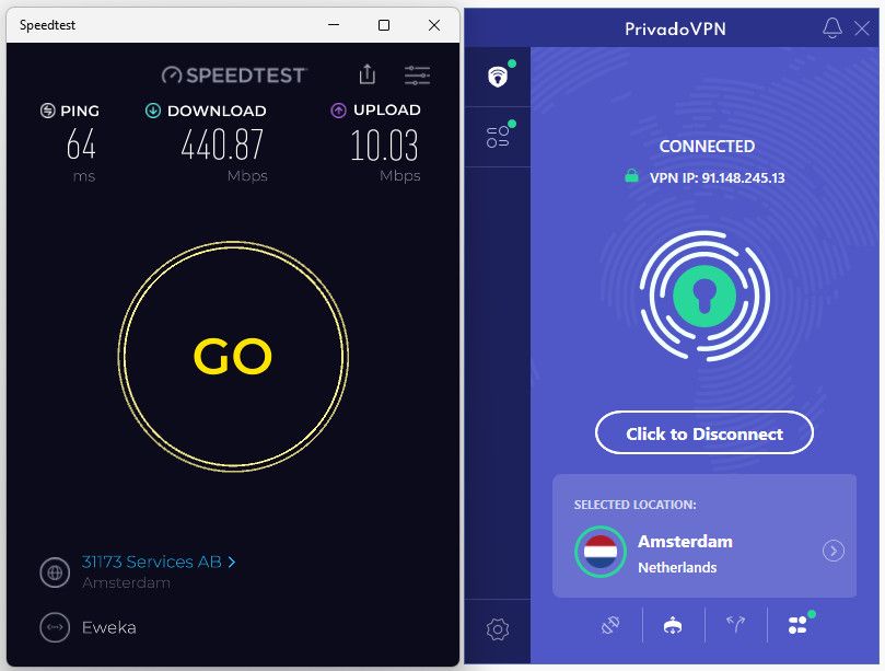 PrivadoVPN Netherlands