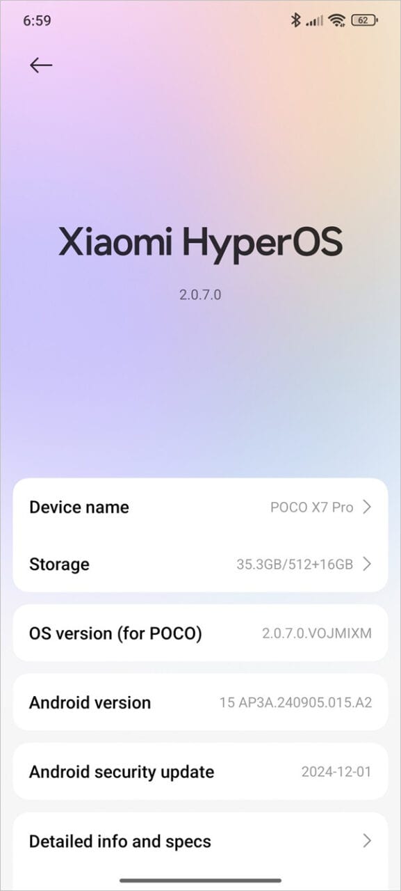 Poco X7 Pro Android 13