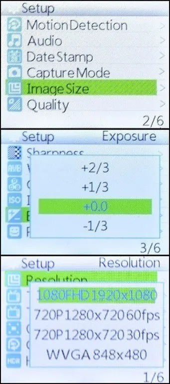 SJ4000 Camera UI SJ4000 Camera Setup Menu