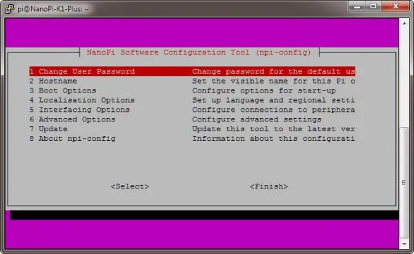 NanoPi K1 Plus npi config 2