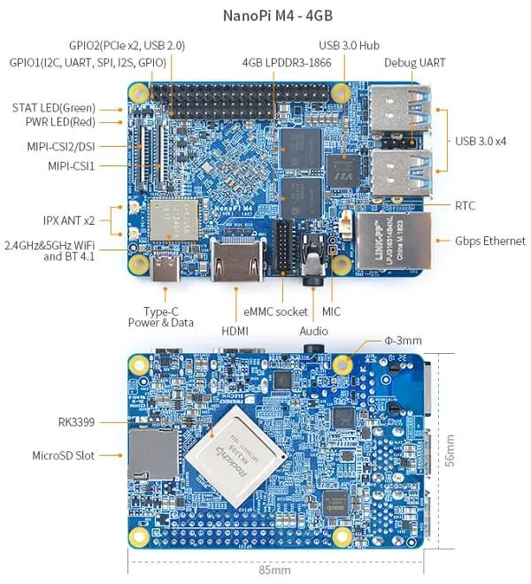 NanoPi M4 ARM Board - 4GB Edition