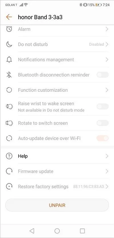 Honor Band 3 Me Health P12