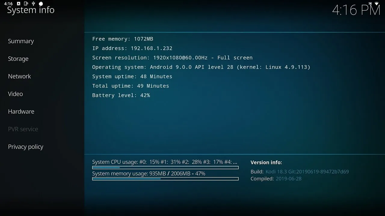 Ugoos Am6 Kodi Summary