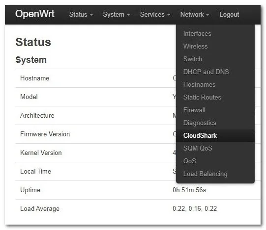 OpenWrt CloudShark