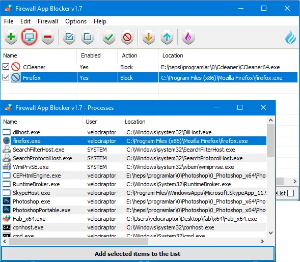 Firewall App Blocker