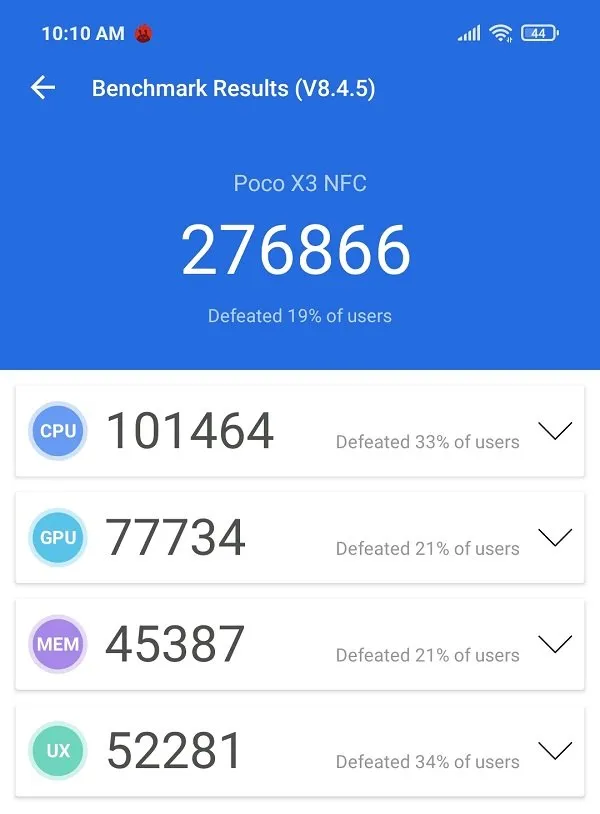 POCO X3 Antutu