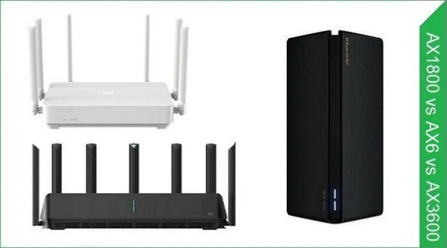 Xiaomi AX1800 vs. Xiaomi AX3600 AIoT Router Comparison Xiaomi AIoT AX3600 AX6 AX1800 e1612625192782