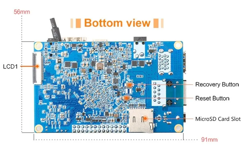 Orange Pi 4 Lts Bottom
