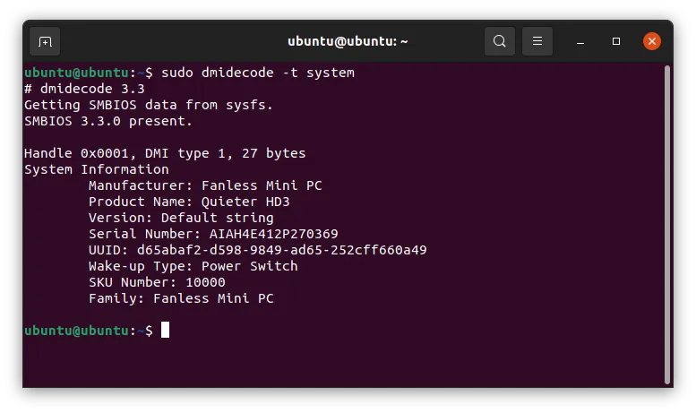Quieter Hd3q Ubuntu Device Info