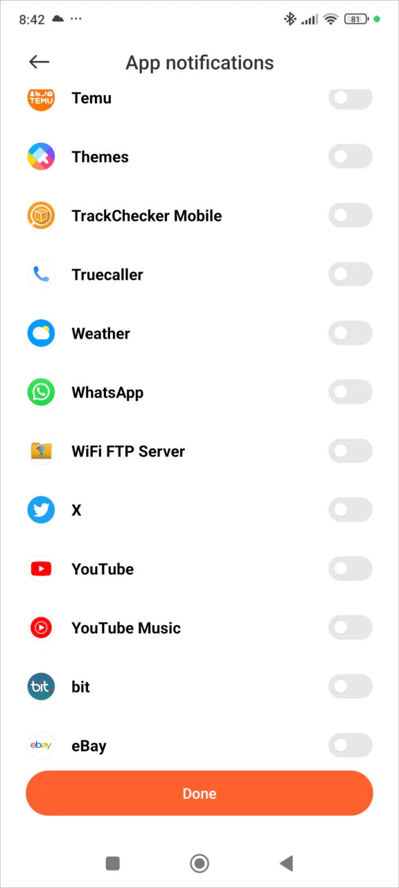 Smart Band 8 App notify 3