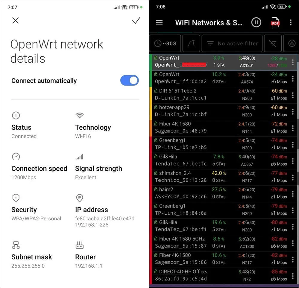 OpenWrt One WiFi Connection Info 1