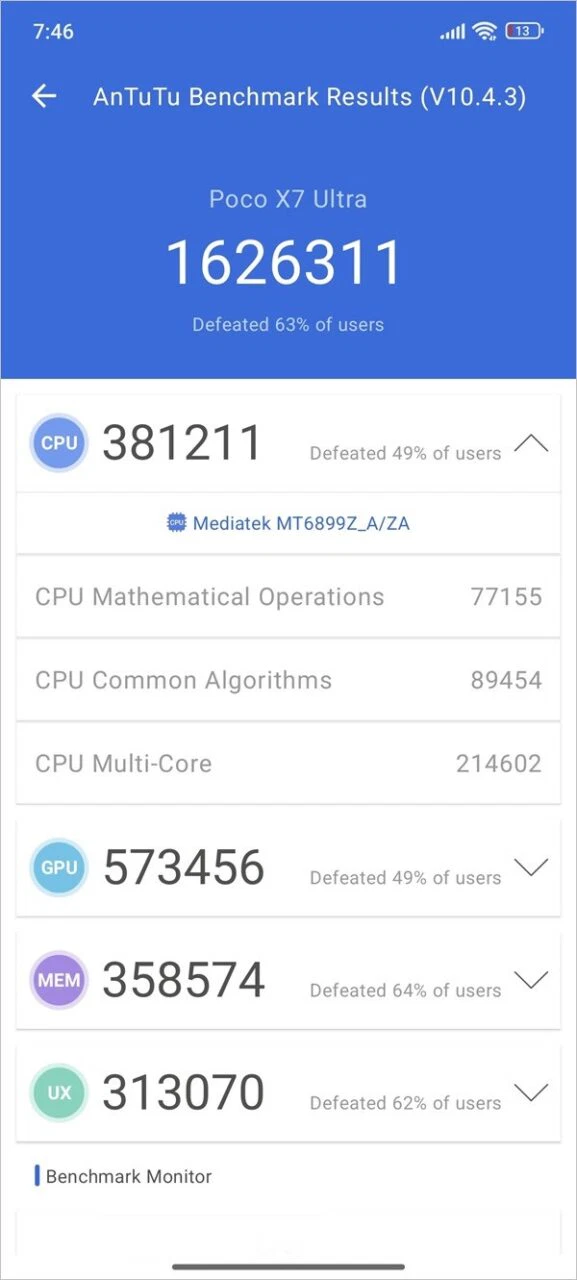 Poco X7 Pro AnTuTu 3