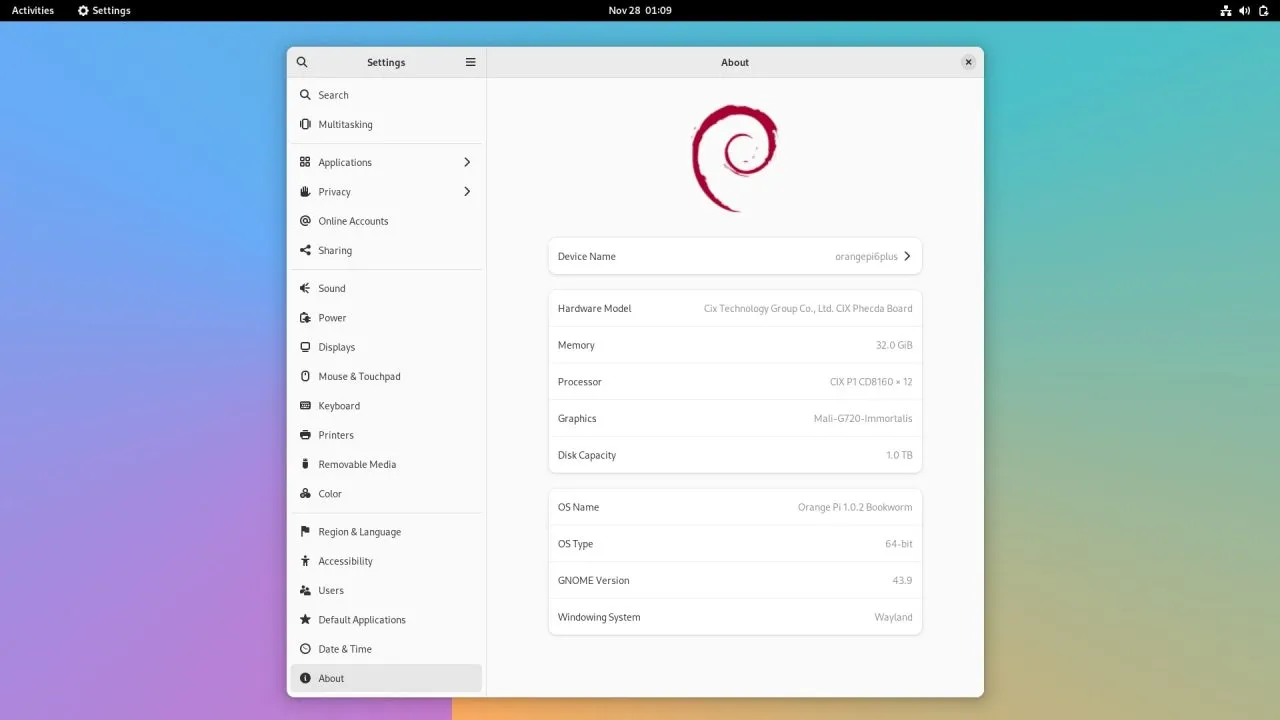 OrangePi 6 Plus Debian 4