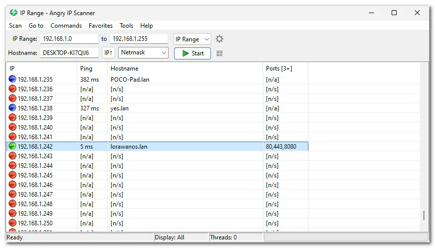 DFRobot LoRaWAN Gateway IP