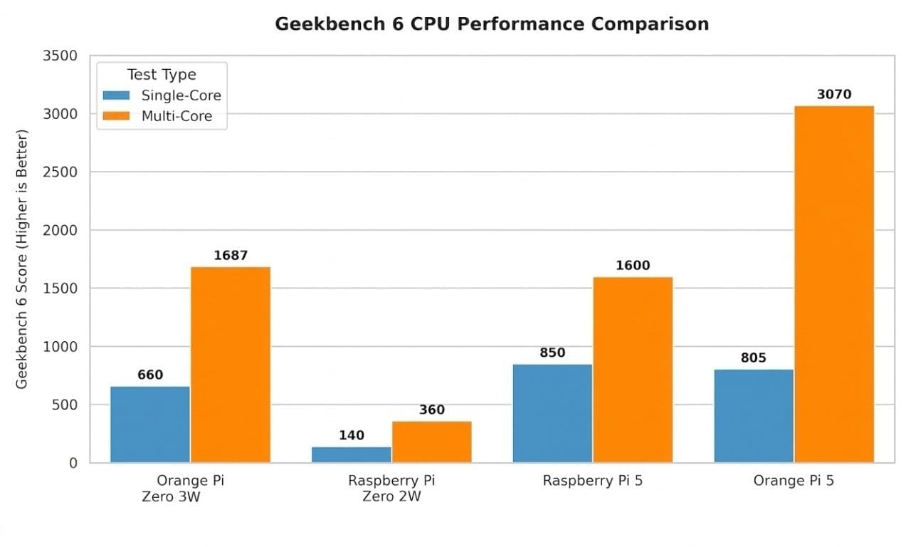 Opi Zero W3 Performance vs Comparison vs other SBCs