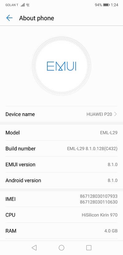 Huawei P20 Android 11 Huawei P20 Android 11