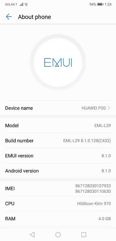 Huawei P20 Android 11 Huawei P20 Android 11