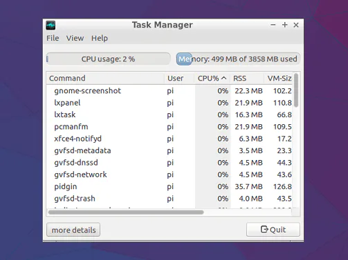 NanoPC T4 Lubuntu Task Manager NanoPC T4 Lubuntu Task Manager
