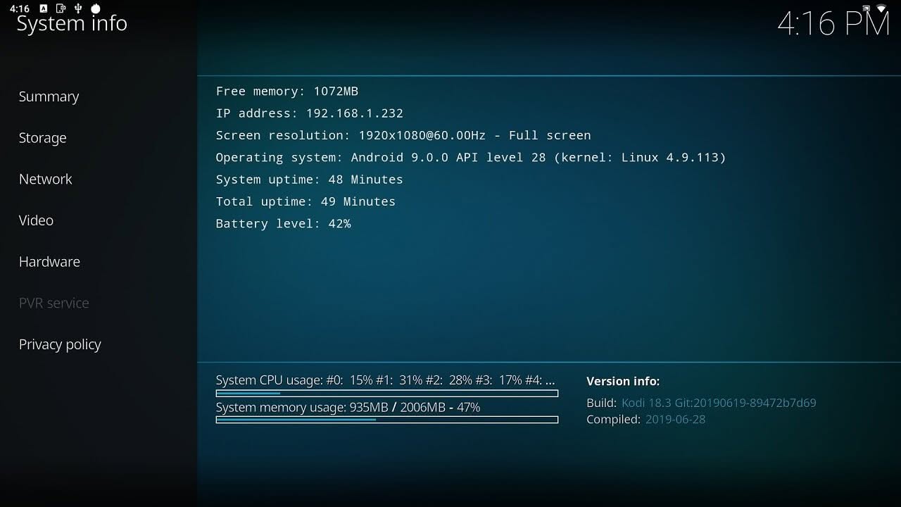 Ugoos Am6 Kodi Summary