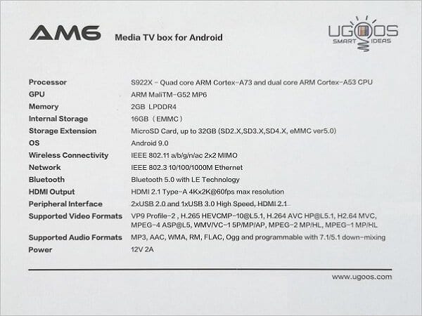 Ugoos AM6 Box P8
