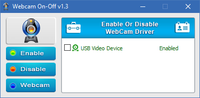 WebCam On Off