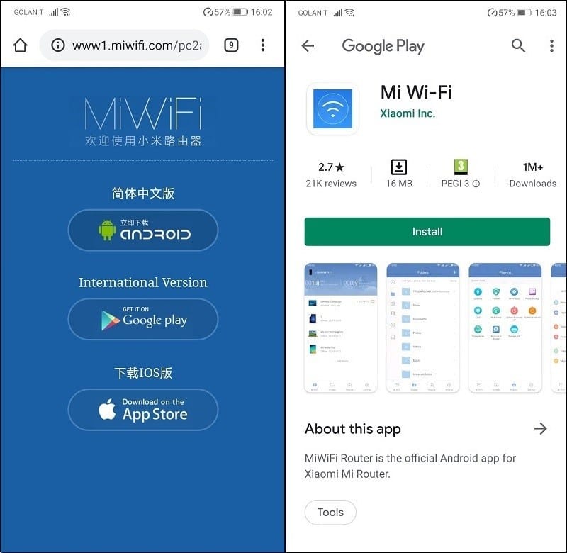 Xiaomi Mi WiFi App 1 Xiaomi Mi WiFi App 1