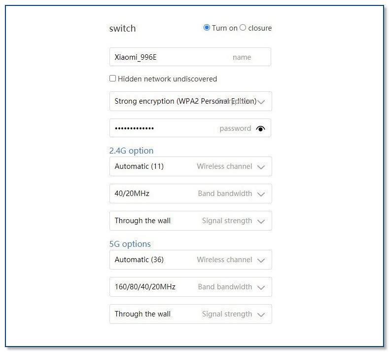 Xiaomi Ax3000 Wifi Settings