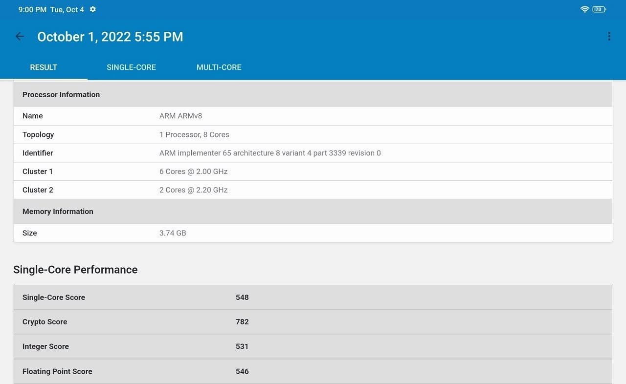 Redmi Pad 5 Geekbench 5 2