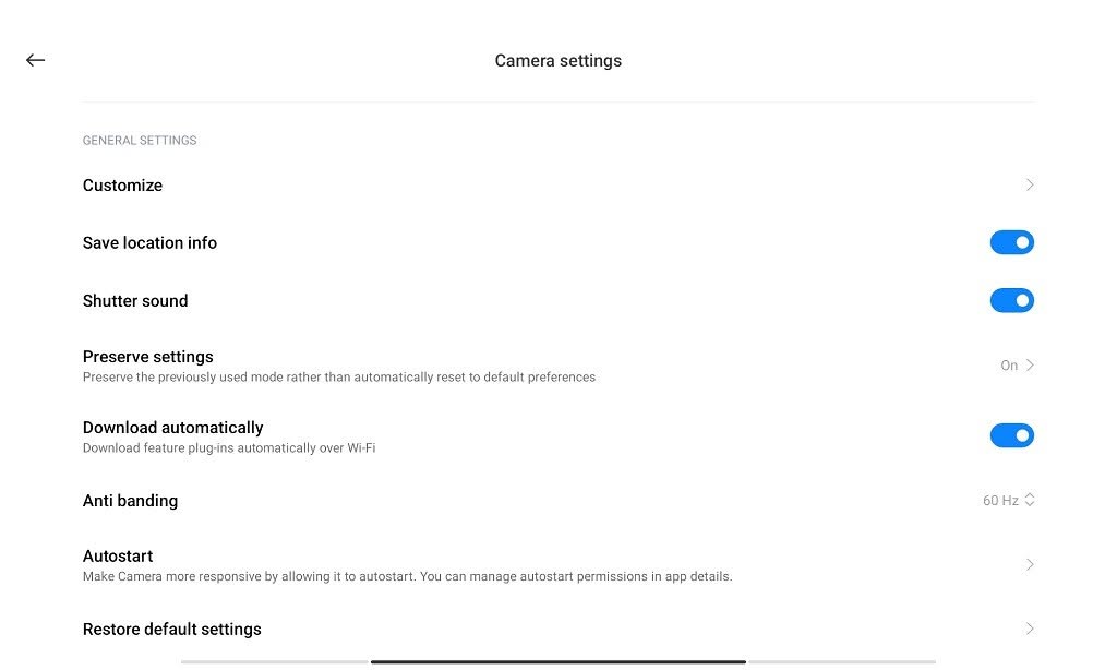 Redmi Pad Camera Settings 2