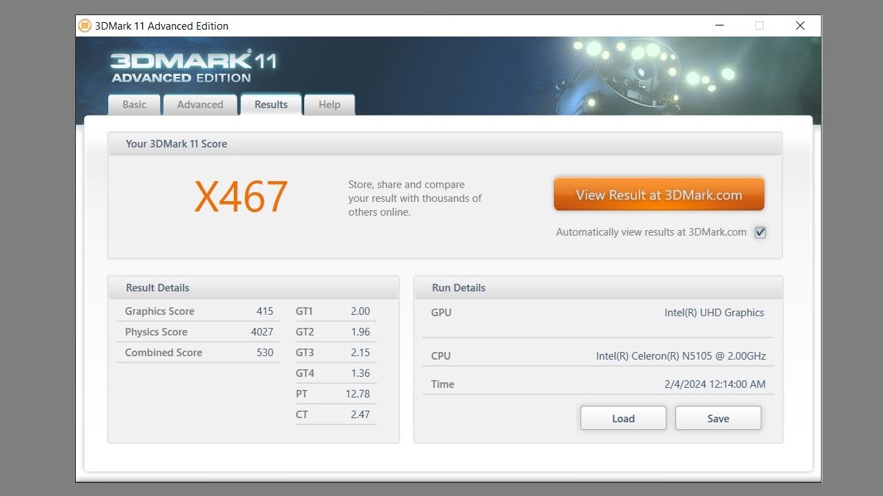 Youyeetoo X1 3dmark11 P2
