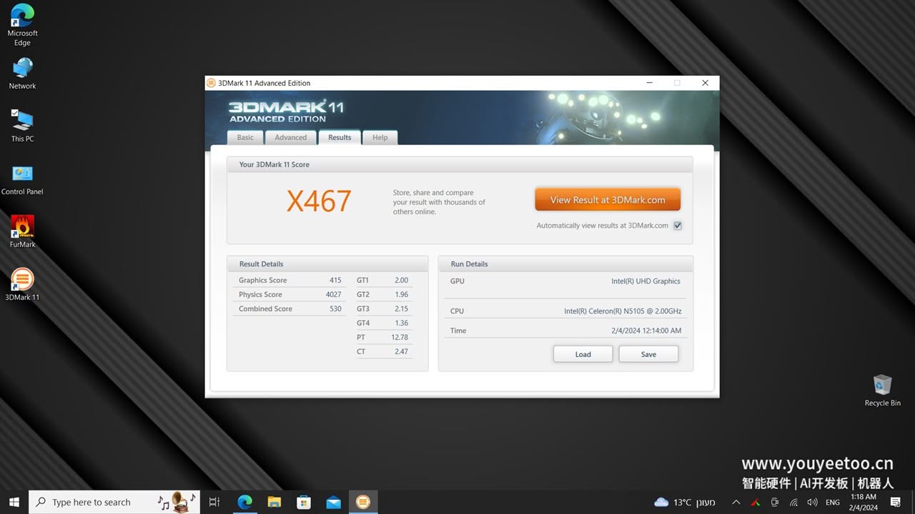 Youyeetoo X1 3dmark11 P3