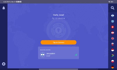 PrivadoVPN Tablet view 2