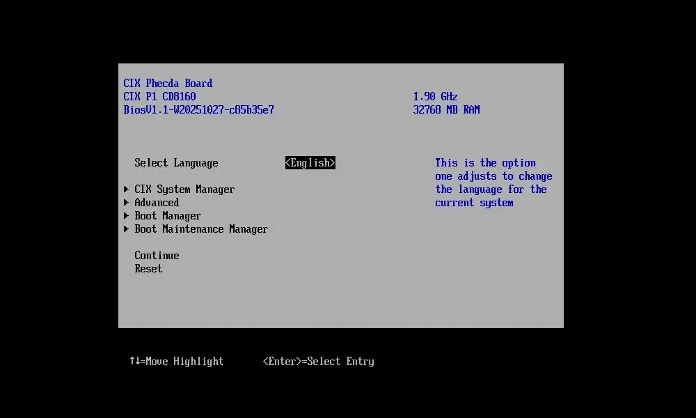OPi 6 Plus Bios 2