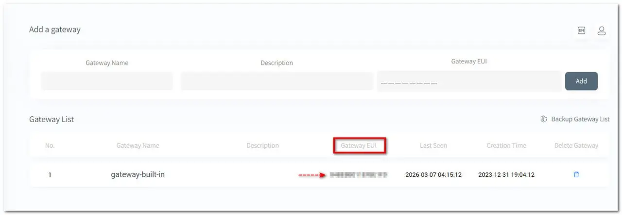 DFRobot LoRaWAN Gateway EUI