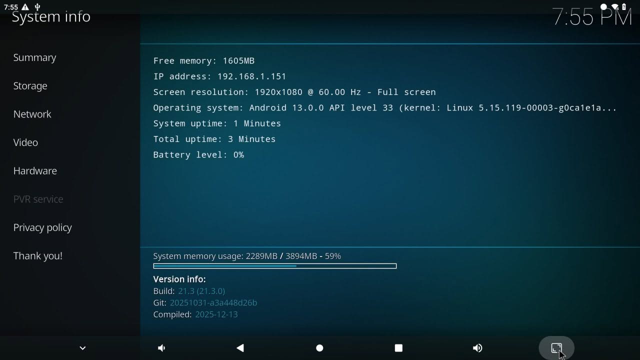 OPi Zero 3W Kodi 1