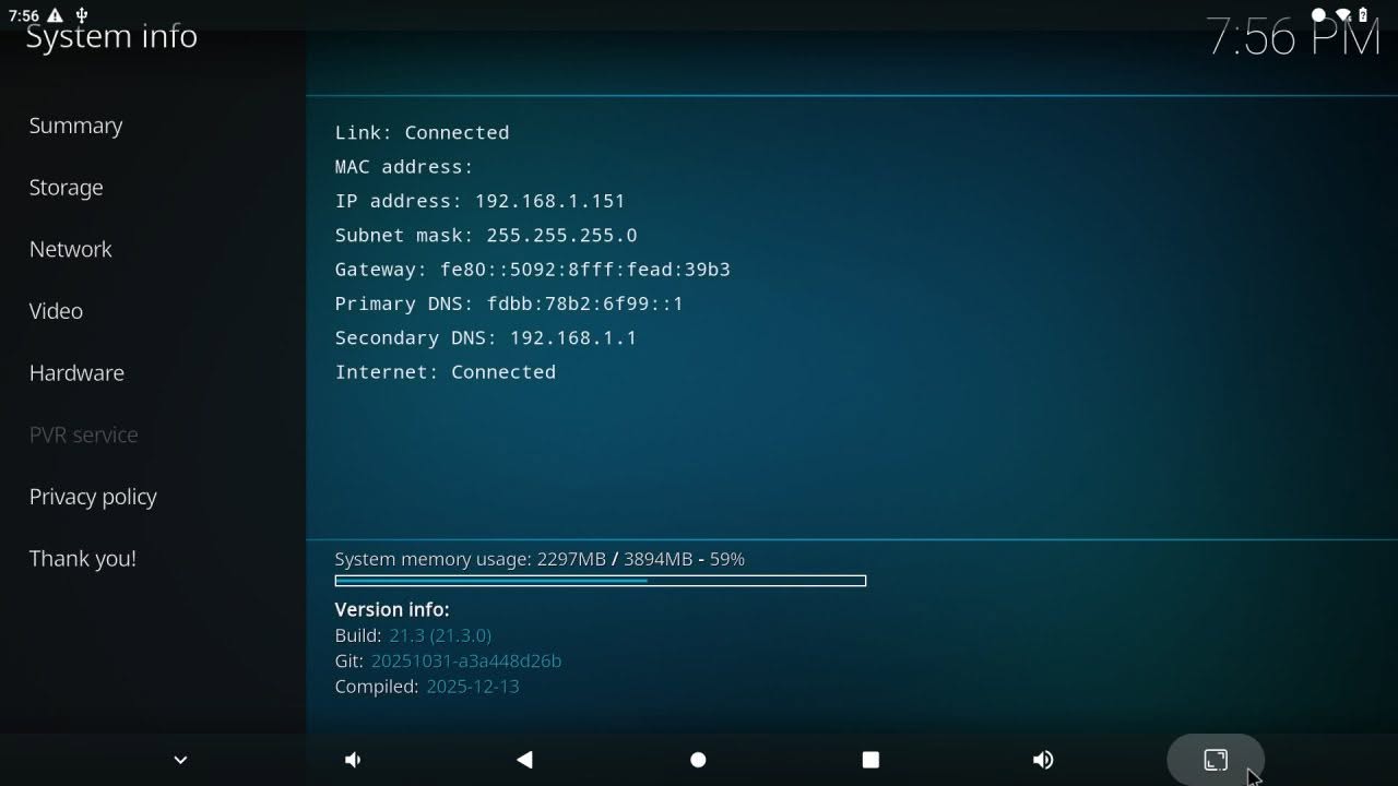 OPi Zero 3W Kodi 3